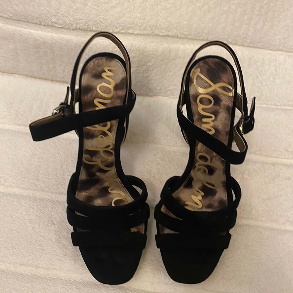 Worn 1x Sam Edelman Taryn black suede sandal Sz10